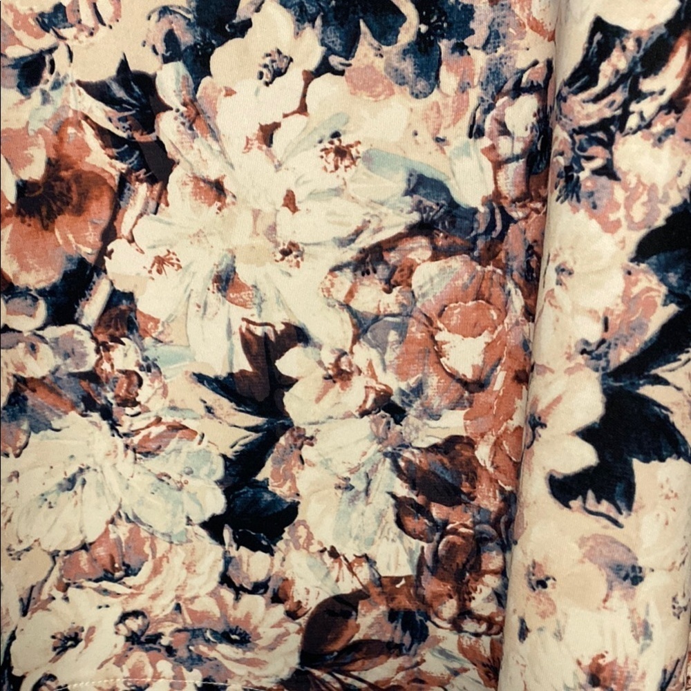 Blue & Pink Bethany Mota XL Vintage-Inspired Floral Print Skater Skirt - Picture 3 of 6